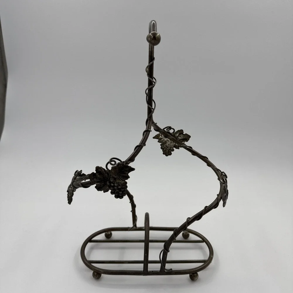 Vintage French Silea Silver Plated Double Wine Bottle‎ Holder With Grapevine